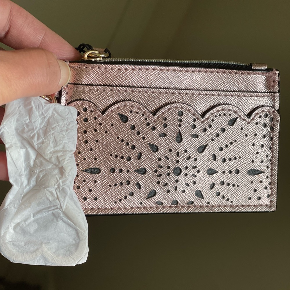 ✨Victoria’s Secret metallic pink card case ** Never Used **✨